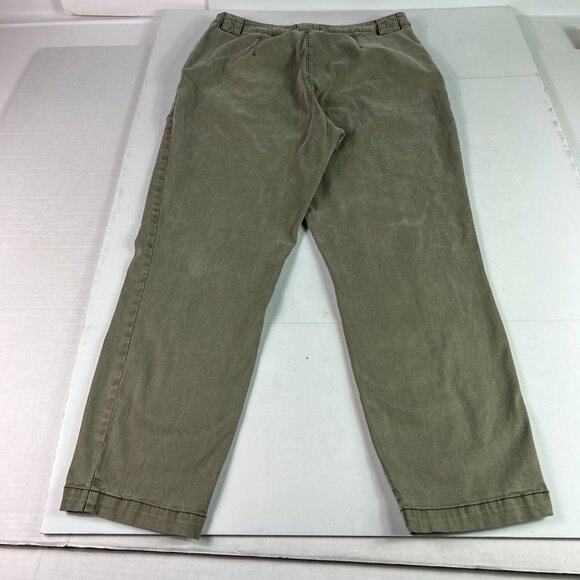 Joie Pants Women's 32x26* High Rise Front Seam Crop Green Stretch Chinos Tag L - Picture 9 of 16